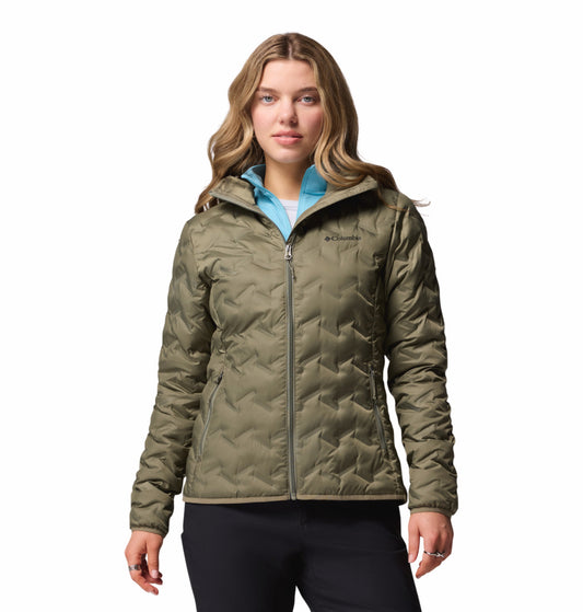 Columbia Women Green Omni-Heat Reflective Delta Ridge II Hooded Down Jacket