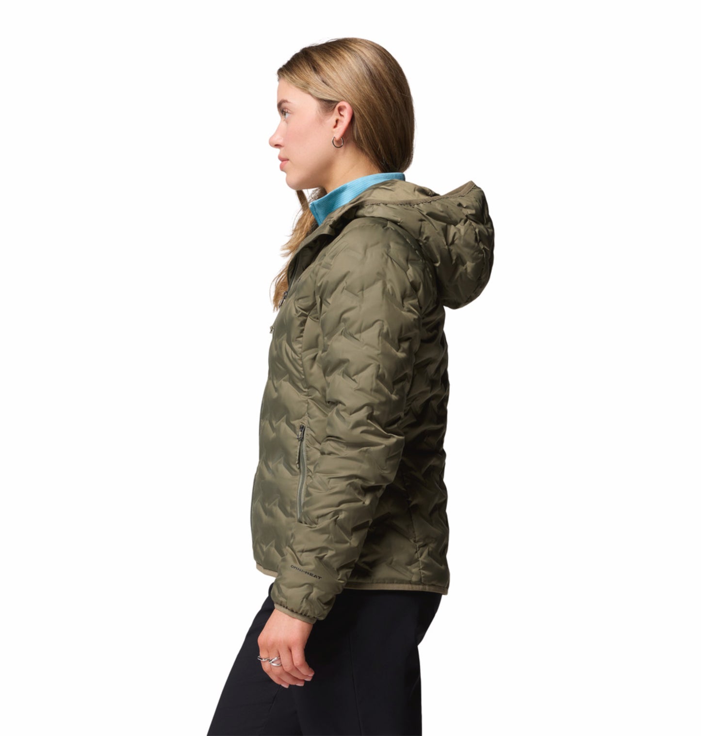 Columbia Women Green Omni-Heat Reflective Delta Ridge II Hooded Down Jacket