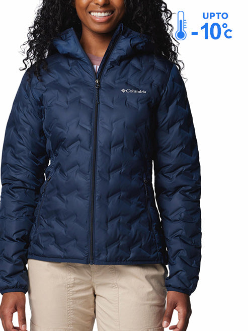 Columbia Women’s Navy Blue Omni-Heat Reflective Delta Ridge II Hooded Down Jacket