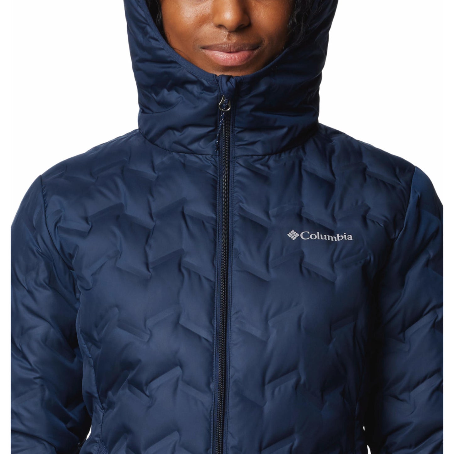 Columbia Women Blue Omni-Heat Reflective Delta Ridge II Hooded Down Jacket