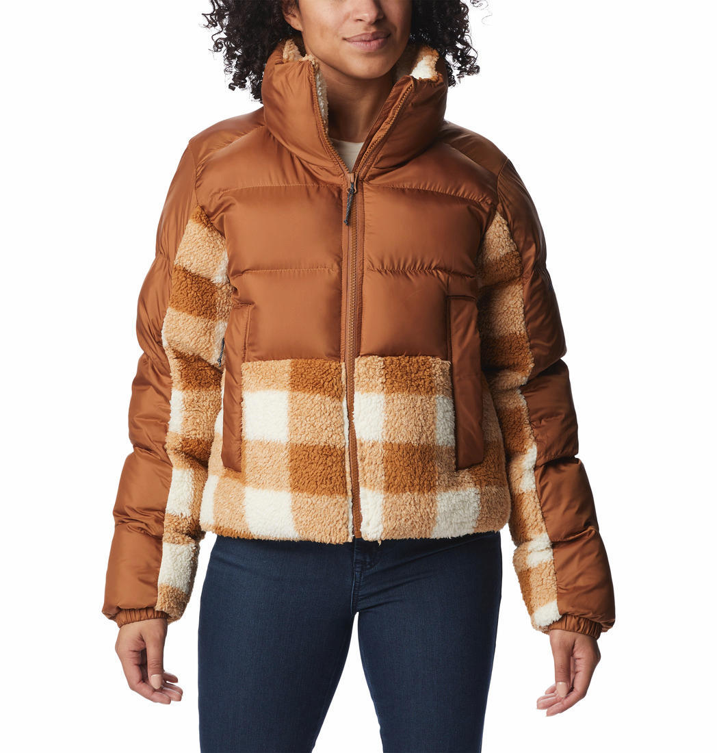 Columbia Women Brown Leadbetter Point Sherpa Hybrid Jacket