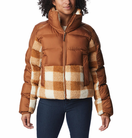 Columbia Women Brown Leadbetter Point Sherpa Hybrid Jacket