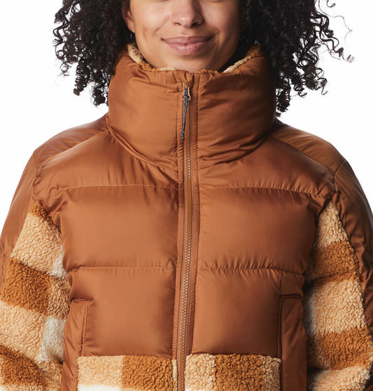 Columbia Women Brown Leadbetter Point Sherpa Hybrid Jacket