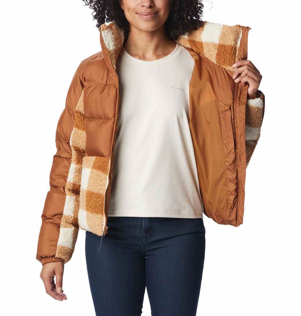Columbia Women Brown Leadbetter Point Sherpa Hybrid Jacket