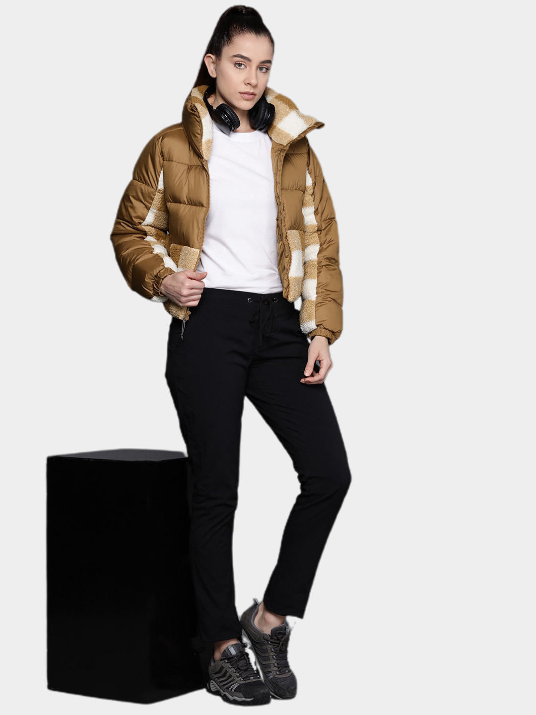 Columbia Women Brown Leadbetter Point Sherpa Hybrid Jacket