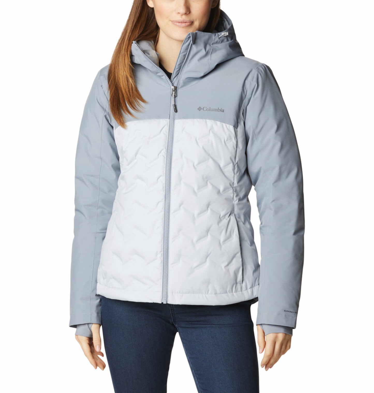 Columbia Women Grey Omni-Heat Inifnity Grand Trek III Hooded Down Jacket
