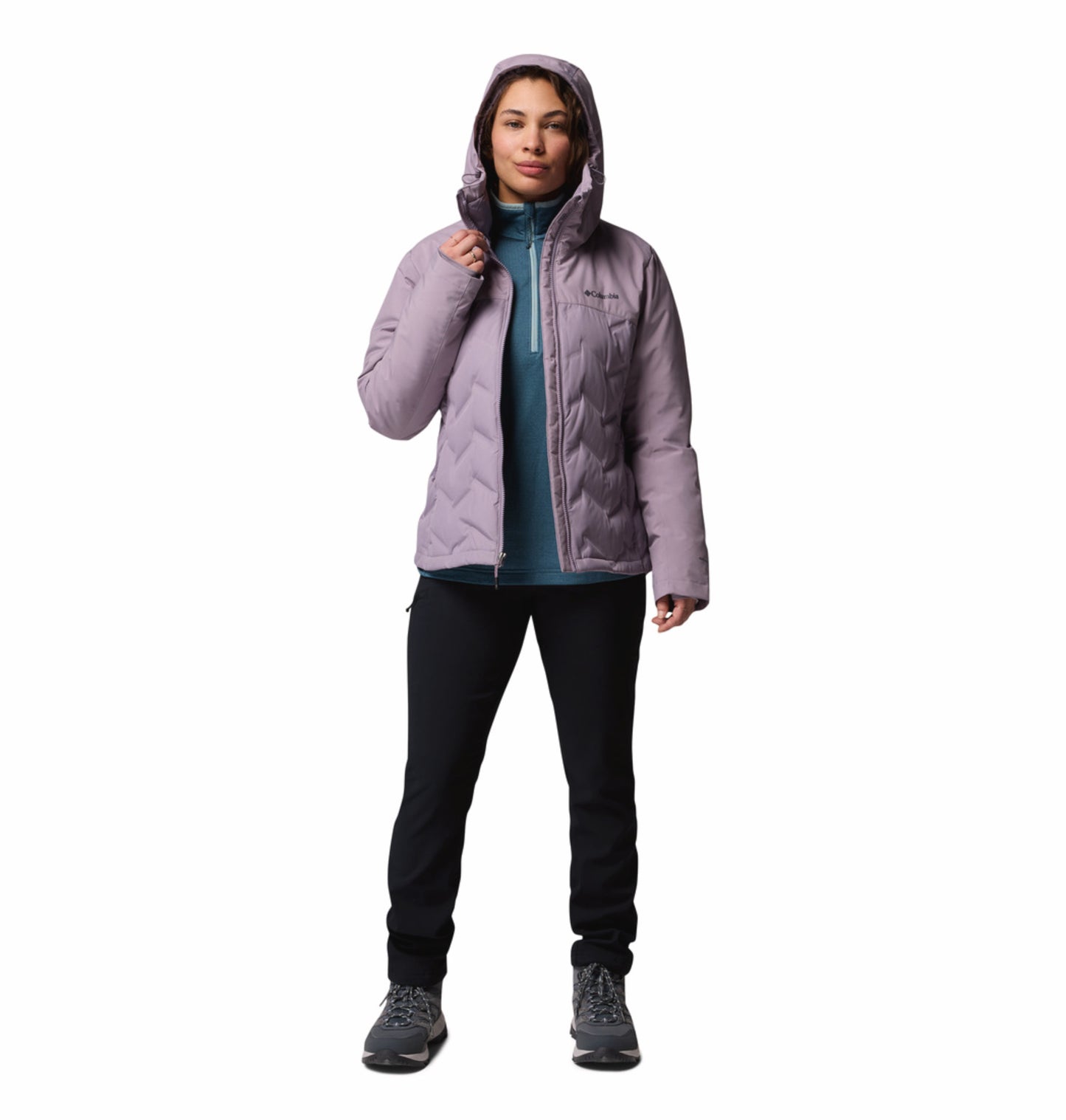Columbia Women Purple Omni-Heat Inifnity Grand Trek III Hooded Down Jacket