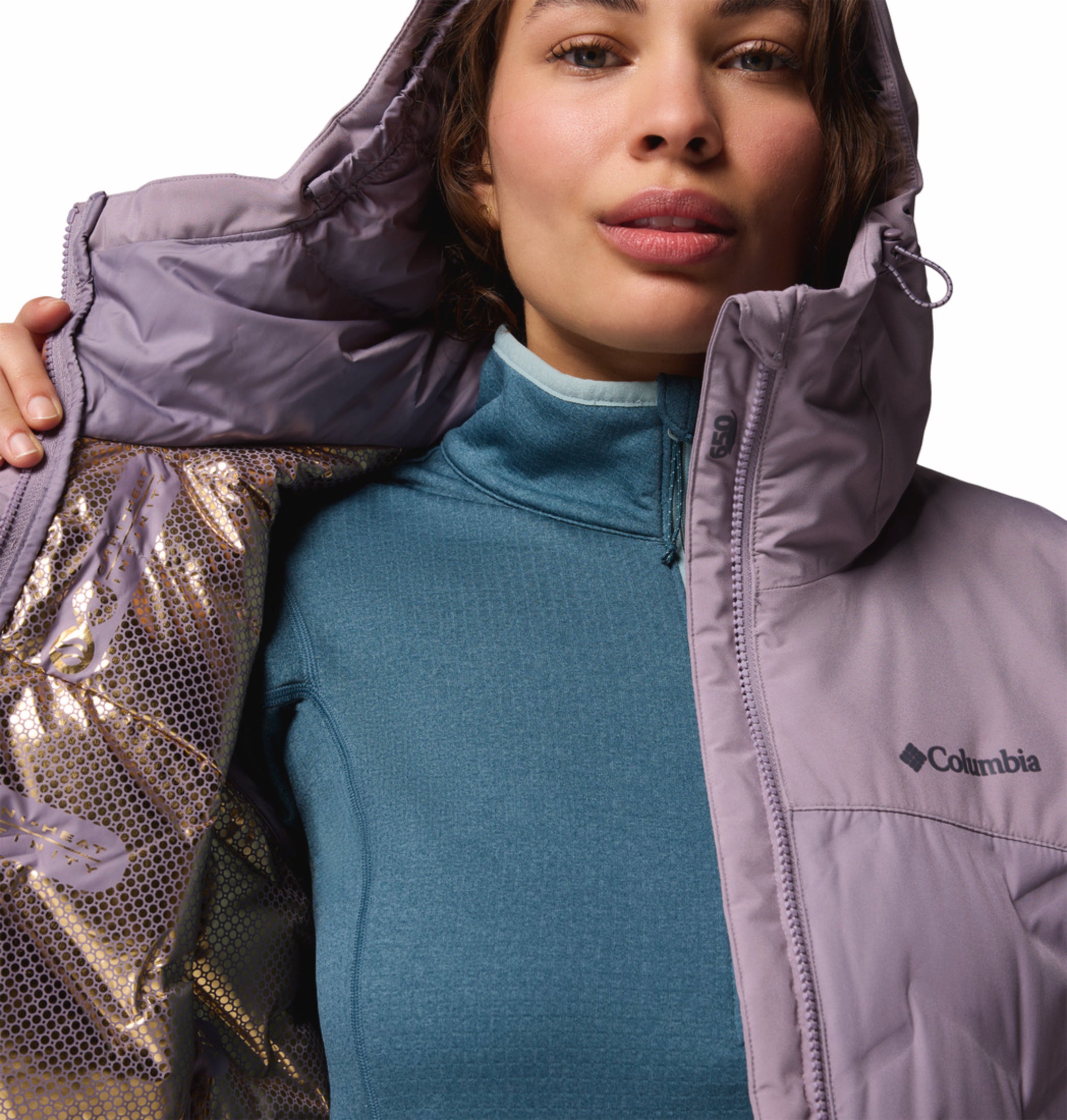 Columbia Women Purple Omni-Heat Inifnity Grand Trek III Hooded