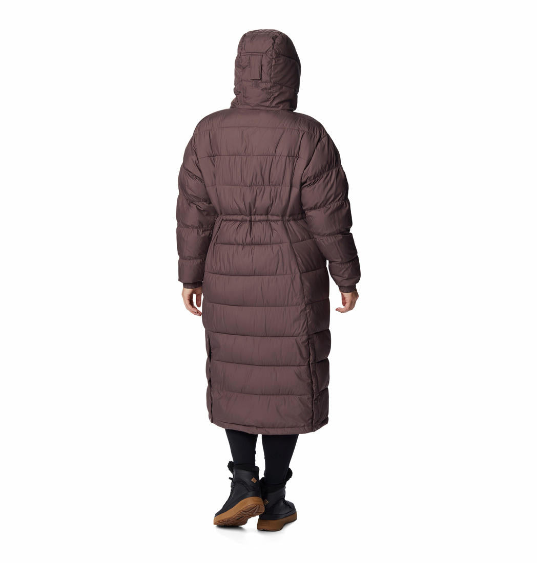 A Women Wearing Columbia Women Brown Pike Lake II Long Jacket