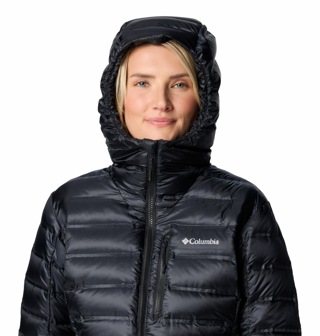Columbia Womens Black Pebble Peak II Down Hooded Jacket