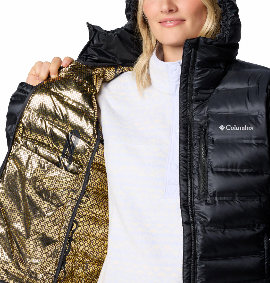 Columbia Womens Black Pebble Peak II Down Hooded Jacket