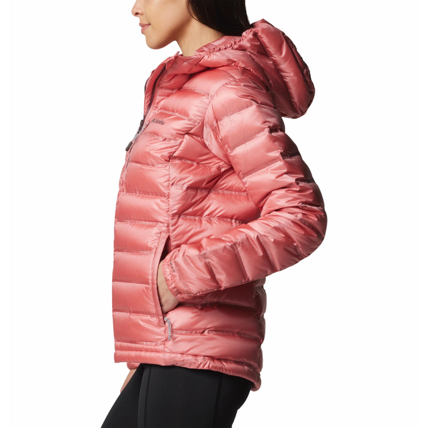 Columbia Womens Red Pebble Peak II Down Hooded Jacket