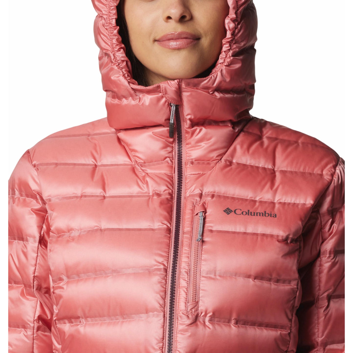 Columbia Womens Red Pebble Peak II Down Hooded Jacket
