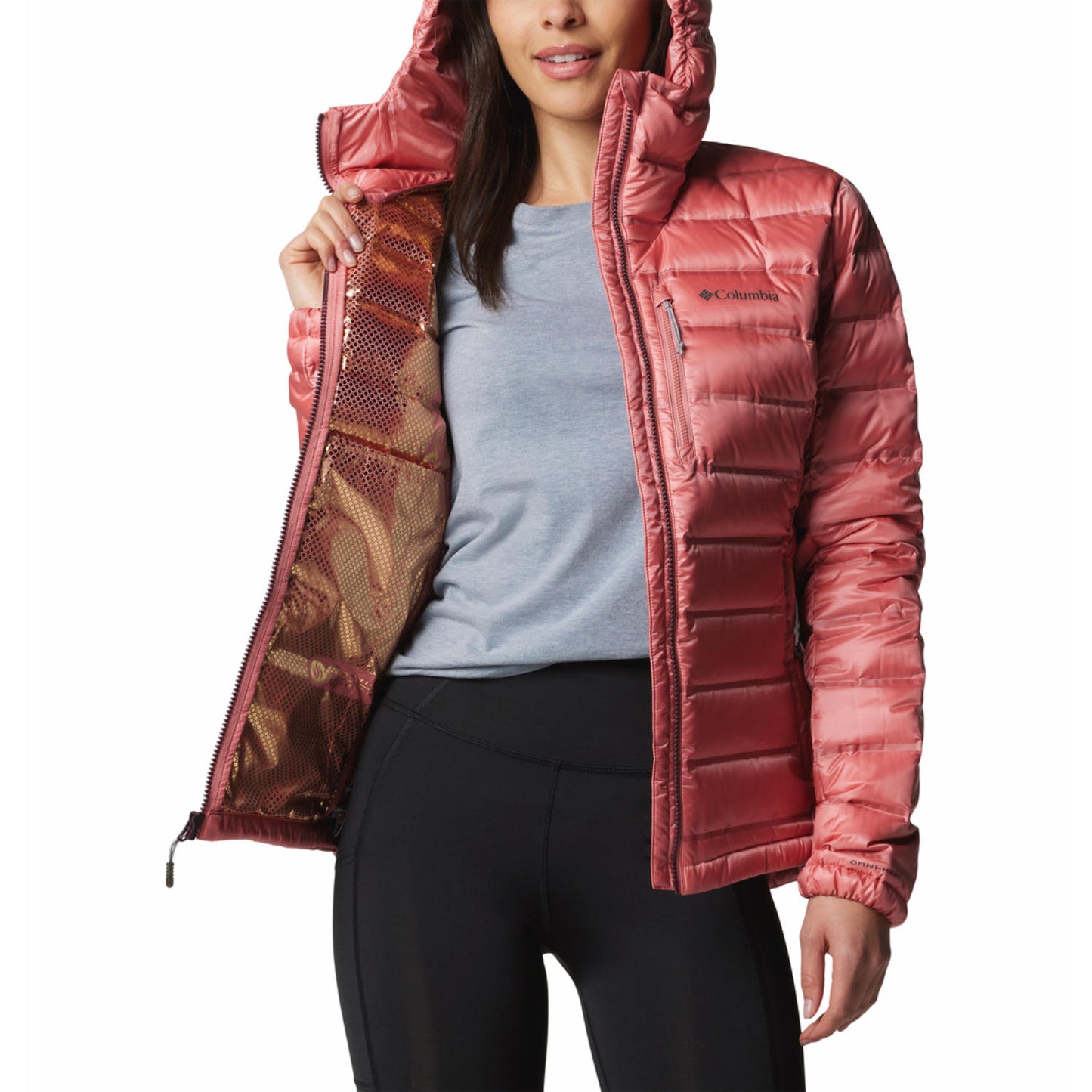 Columbia Womens Red Pebble Peak II Down Hooded Jacket