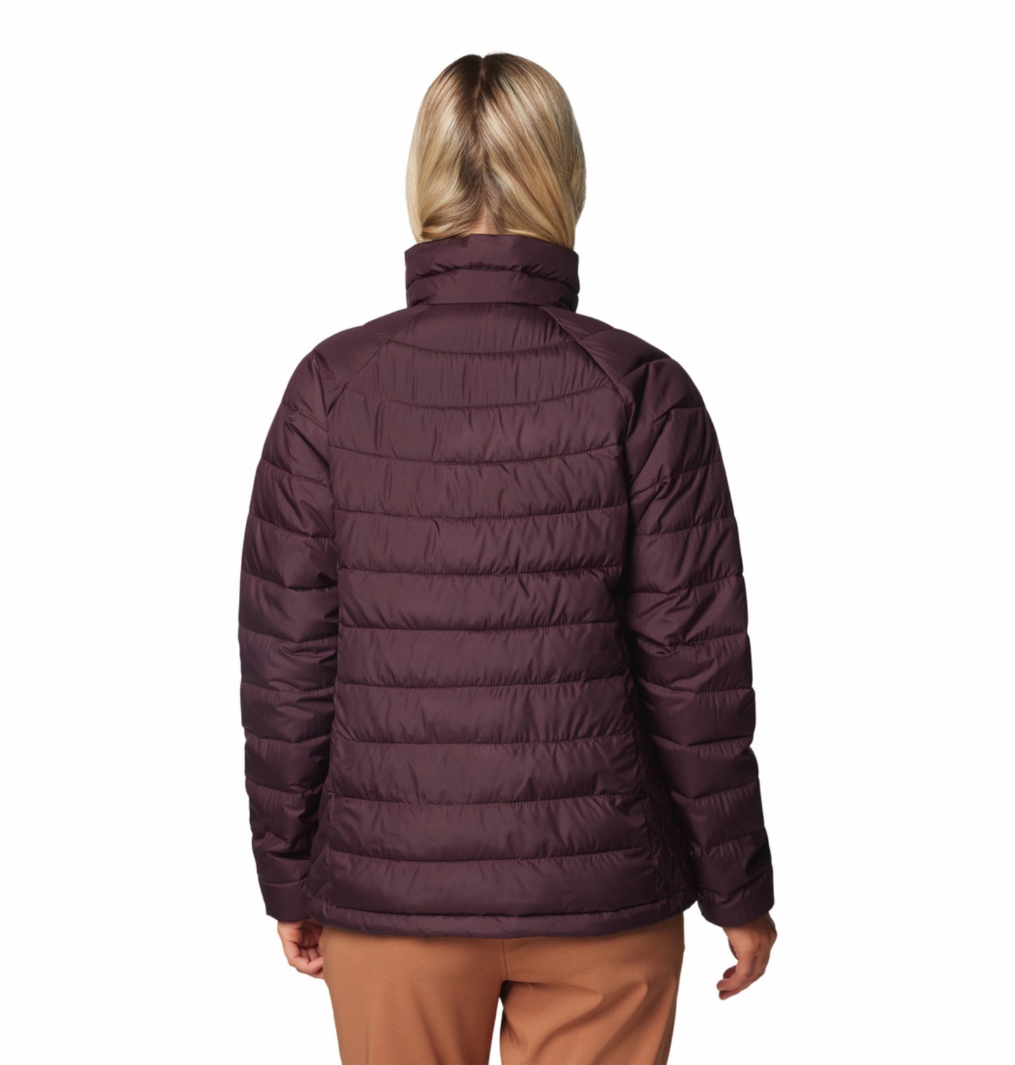 Columbia Women Maroon OmniHeat Reflective Powder Lite II Down Jacket