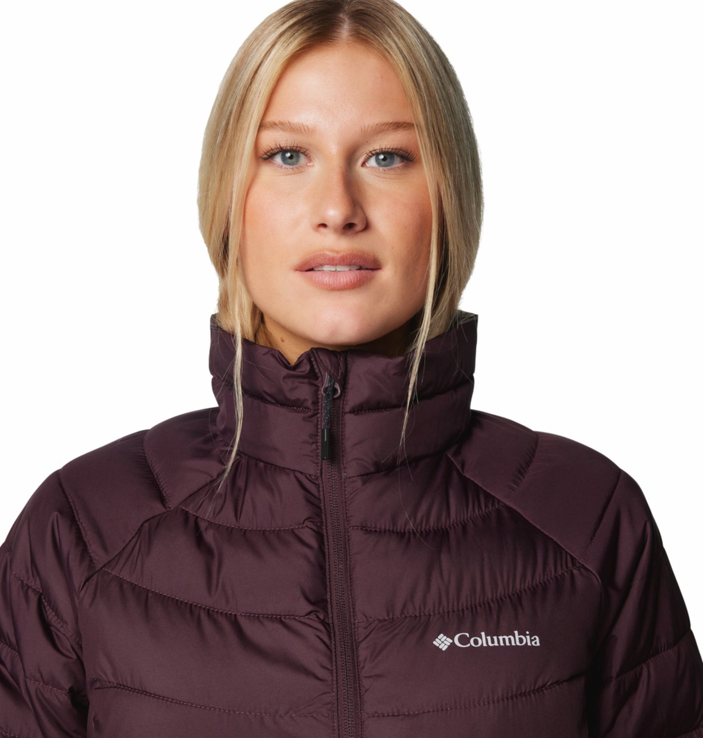 Columbia Women Maroon OmniHeat Reflective Powder Lite II Down Jacket