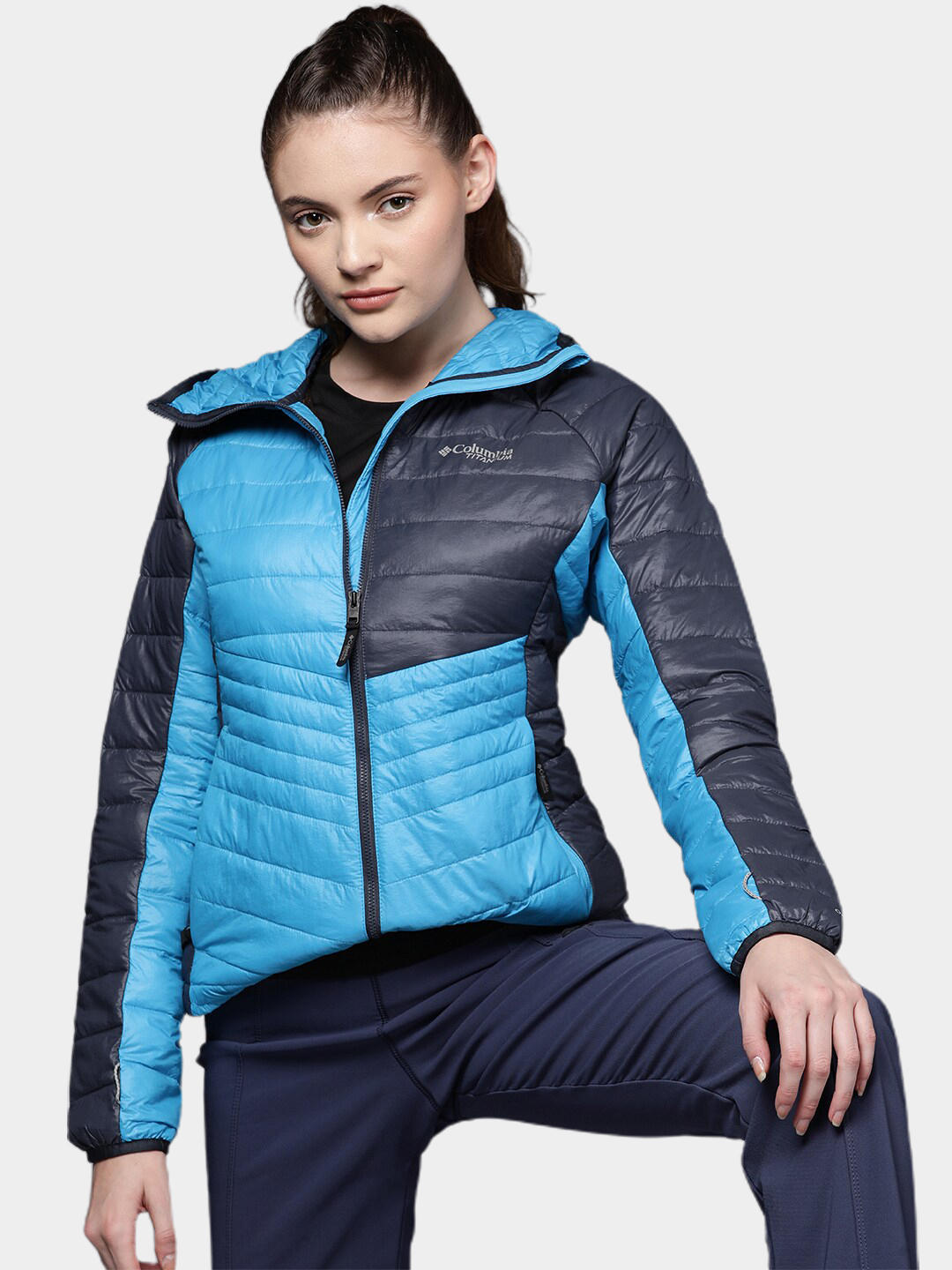 Columbia Women Blue Platinum Peak Hooded Jacket