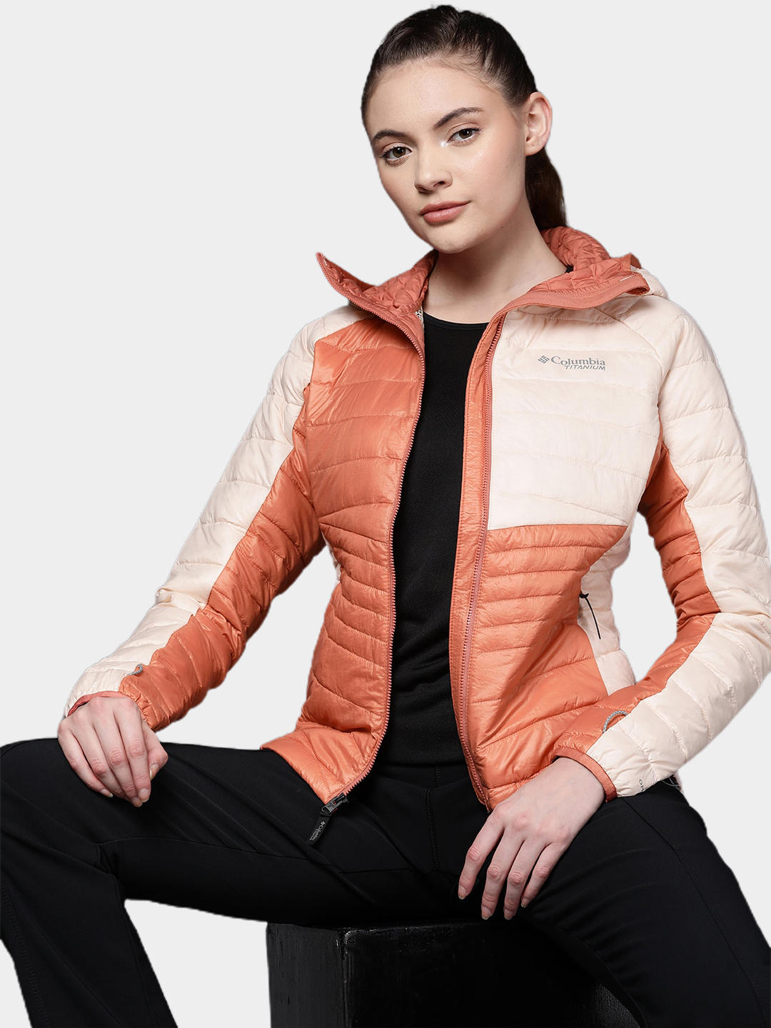 Columbia Women Peach Platinum Peak Hooded Jacket