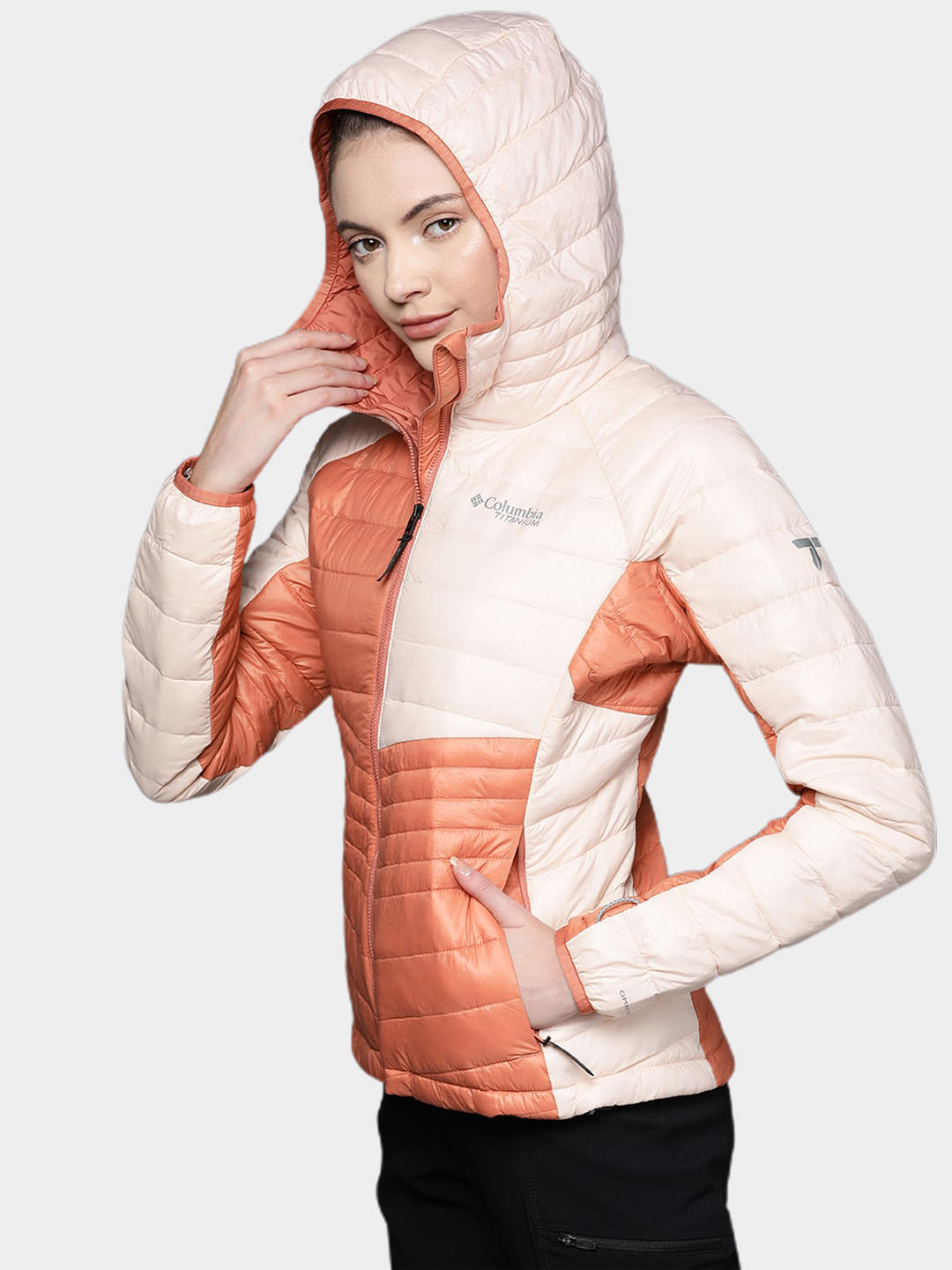 Columbia Women Peach Platinum Peak Hooded Jacket