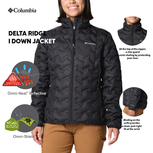 Columbia Women Black Omni-Heat Reflective Delta Ridge II Down Jacket