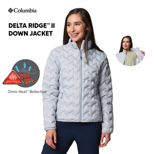 Columbia Womens Blue Omni-Heat Reflective Delta Ridge II Down Jacket