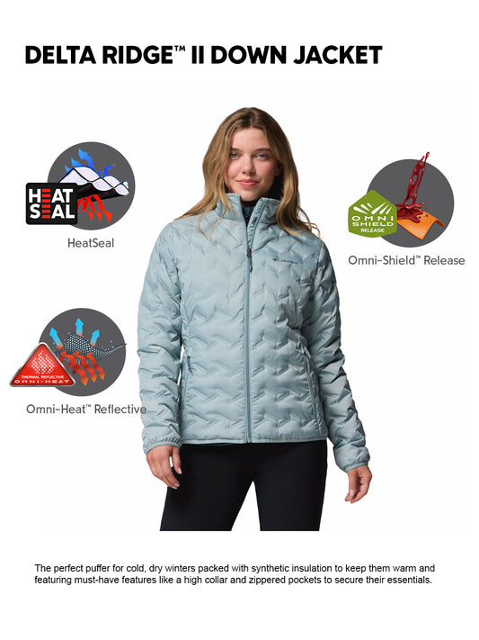 Columbia Women Blue Omni-Heat Reflective Delta Ridge II Down Jacket
