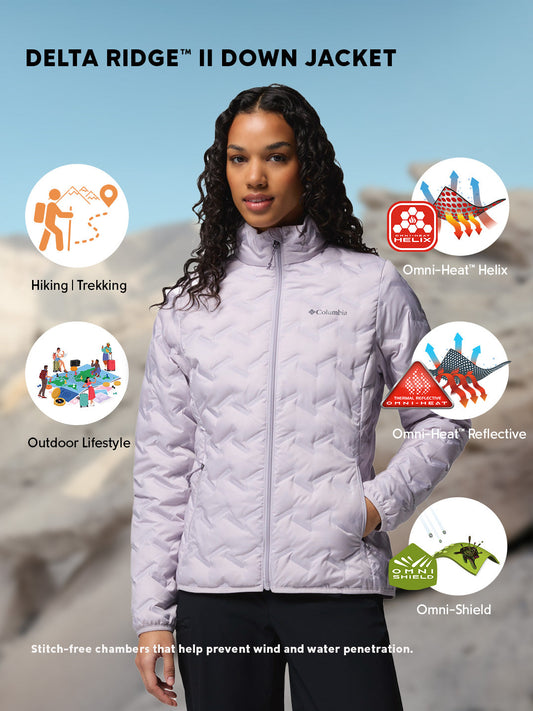 Columbia Women Purple Heat Seal Delta Ridge II Down Jacket