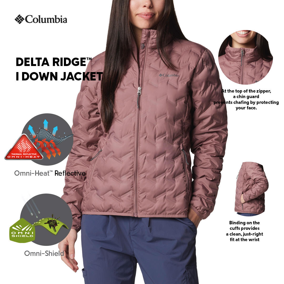 Columbia Women Red Omni-Heat Reflective Delta Ridge II Down Jacket