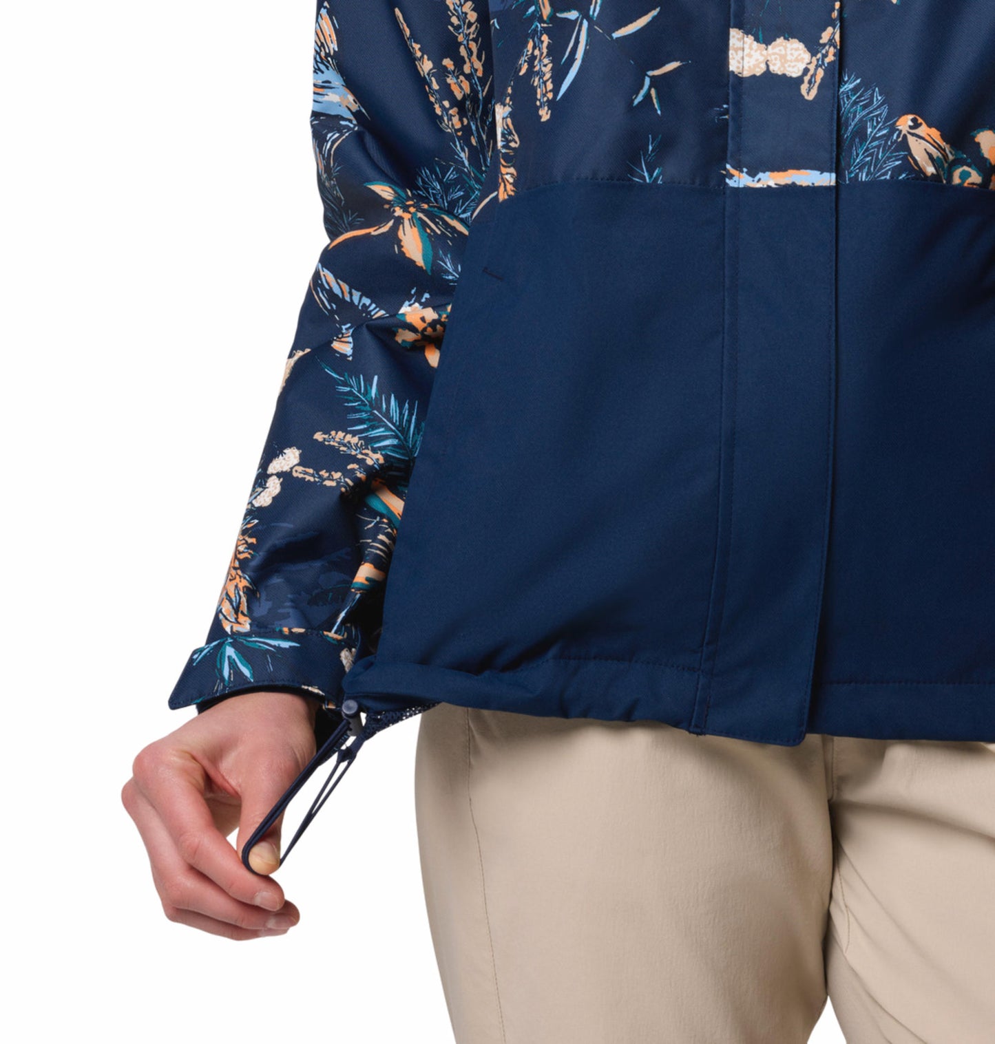 Columbia Womens Navy Blue Omni-Tech Hikebound Printed Rain Jacket