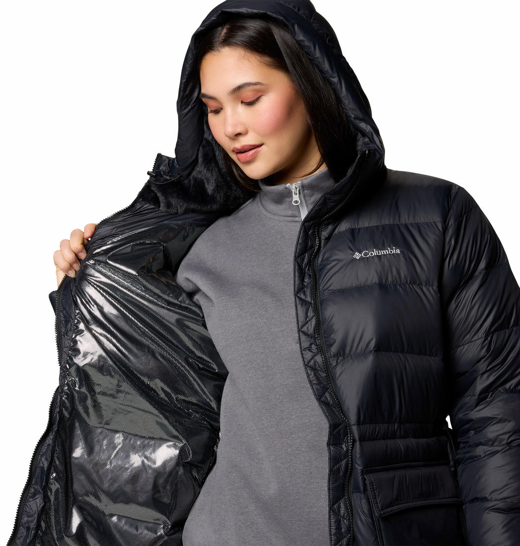 Columbia Womens Black Harmony Falls Mid Down Jacket