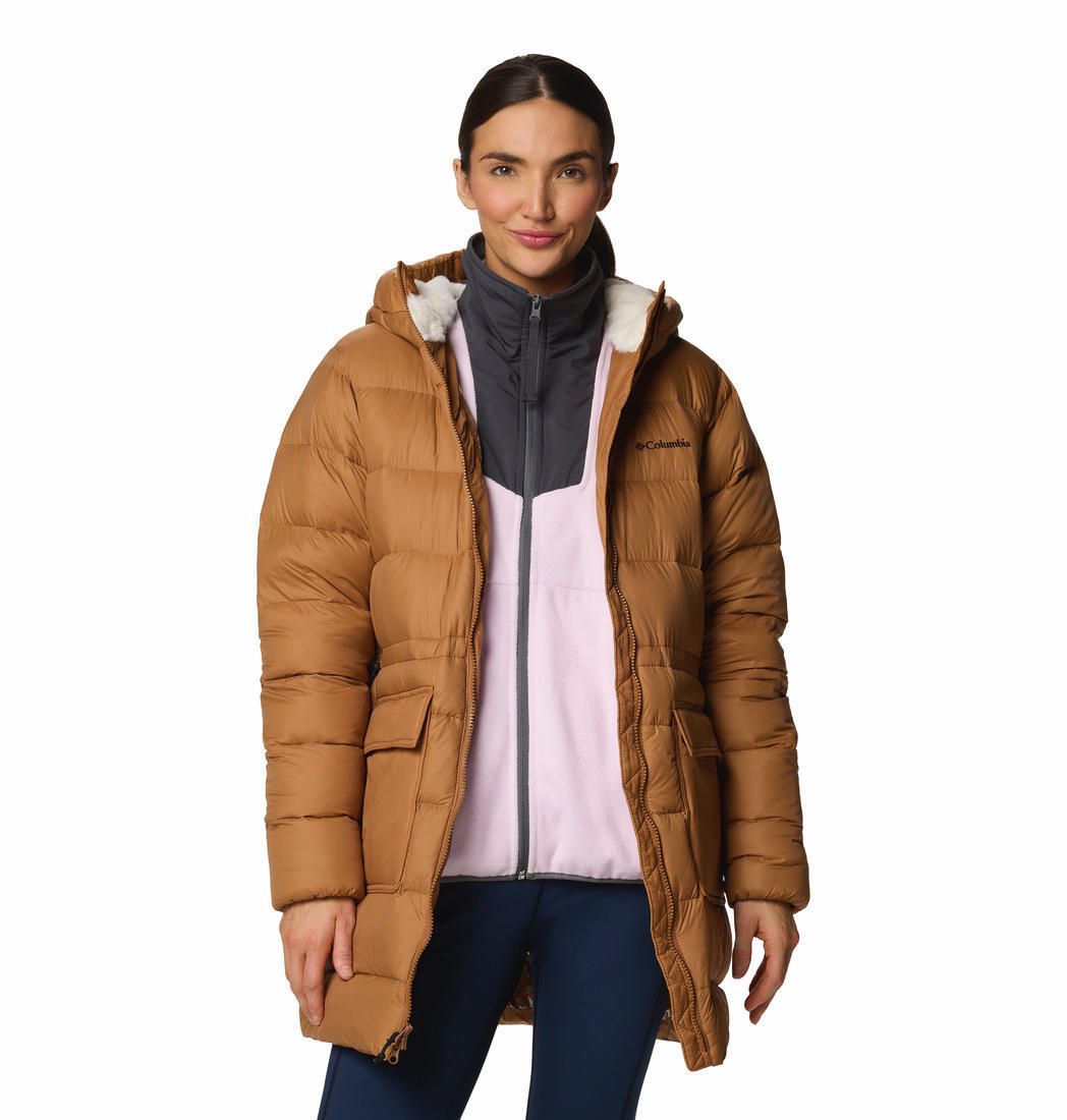 Columbia Women Brown Harmony Falls Mid Down Jacket