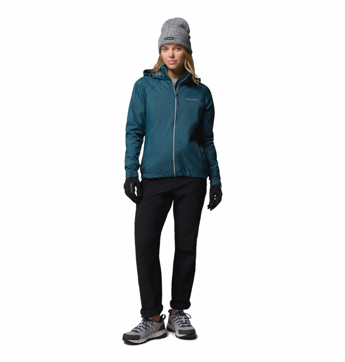 Columbia Women's Blue Omni-Shield Switchback IV Lightweight Waterproof Rain Jacket