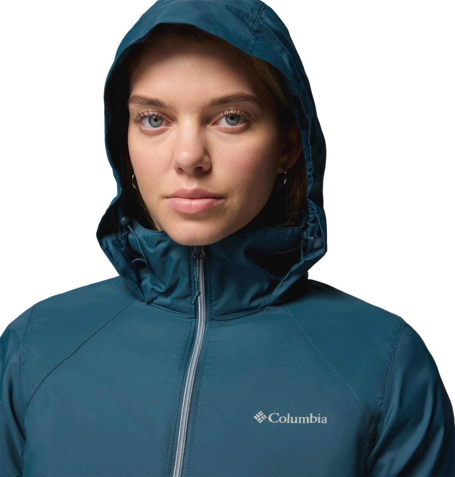 Columbia Women's Blue Omni-Shield Switchback IV Lightweight Waterproof Rain Jacket
