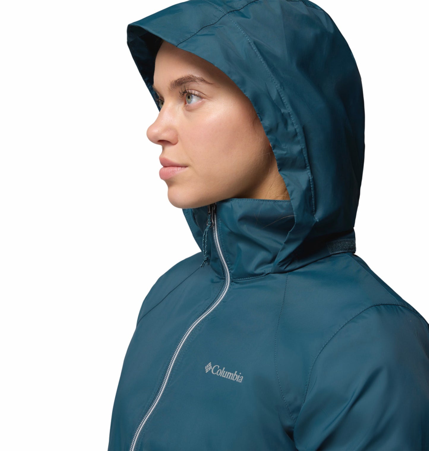 Columbia Women's Blue Omni-Shield Switchback IV Lightweight Waterproof Rain Jacket