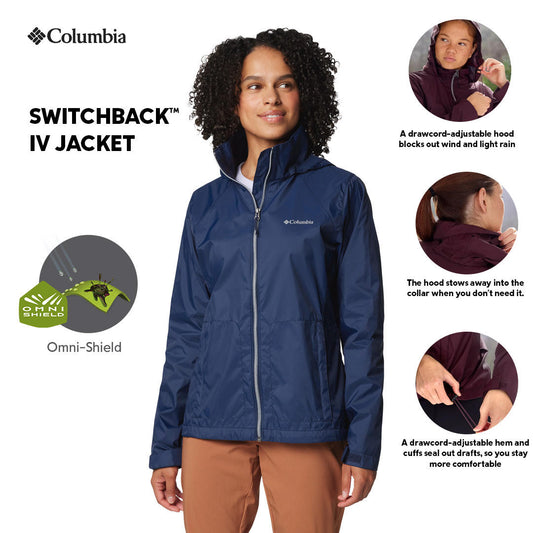 Columbia Womens Navy Blue Omni-Shield Switchback IV Rain Jacket