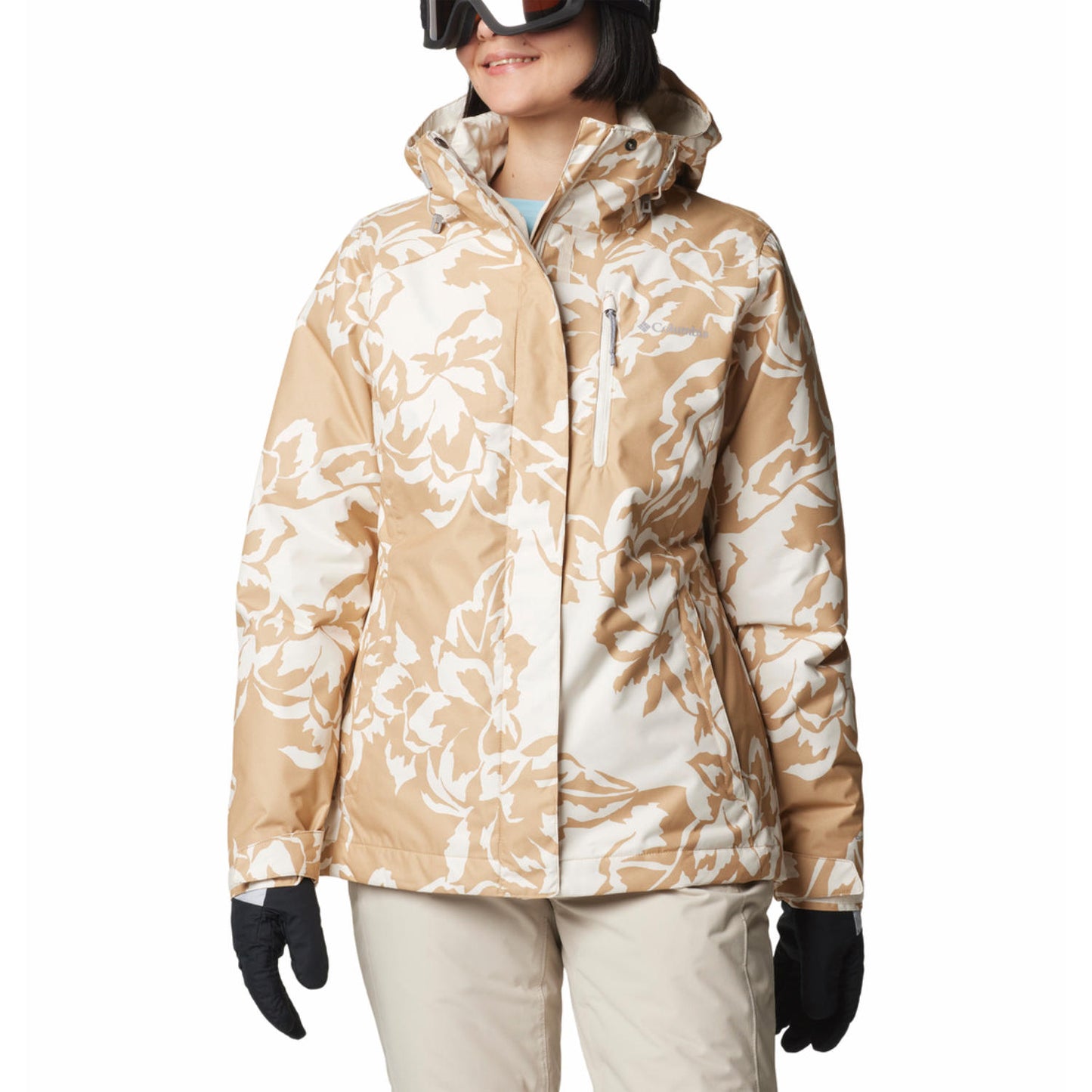 Columbia Women Brown Omni-Heat Reflective Whirlibird V Printed Hooded Interchange Jacket