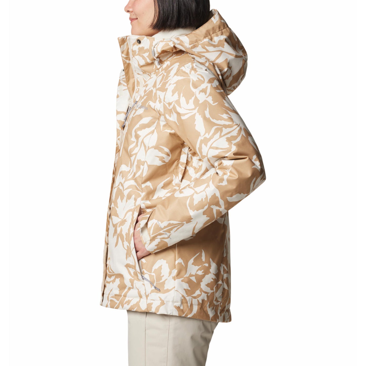 Columbia Women Brown Omni-Heat Reflective Whirlibird V Printed Hooded Interchange Jacket