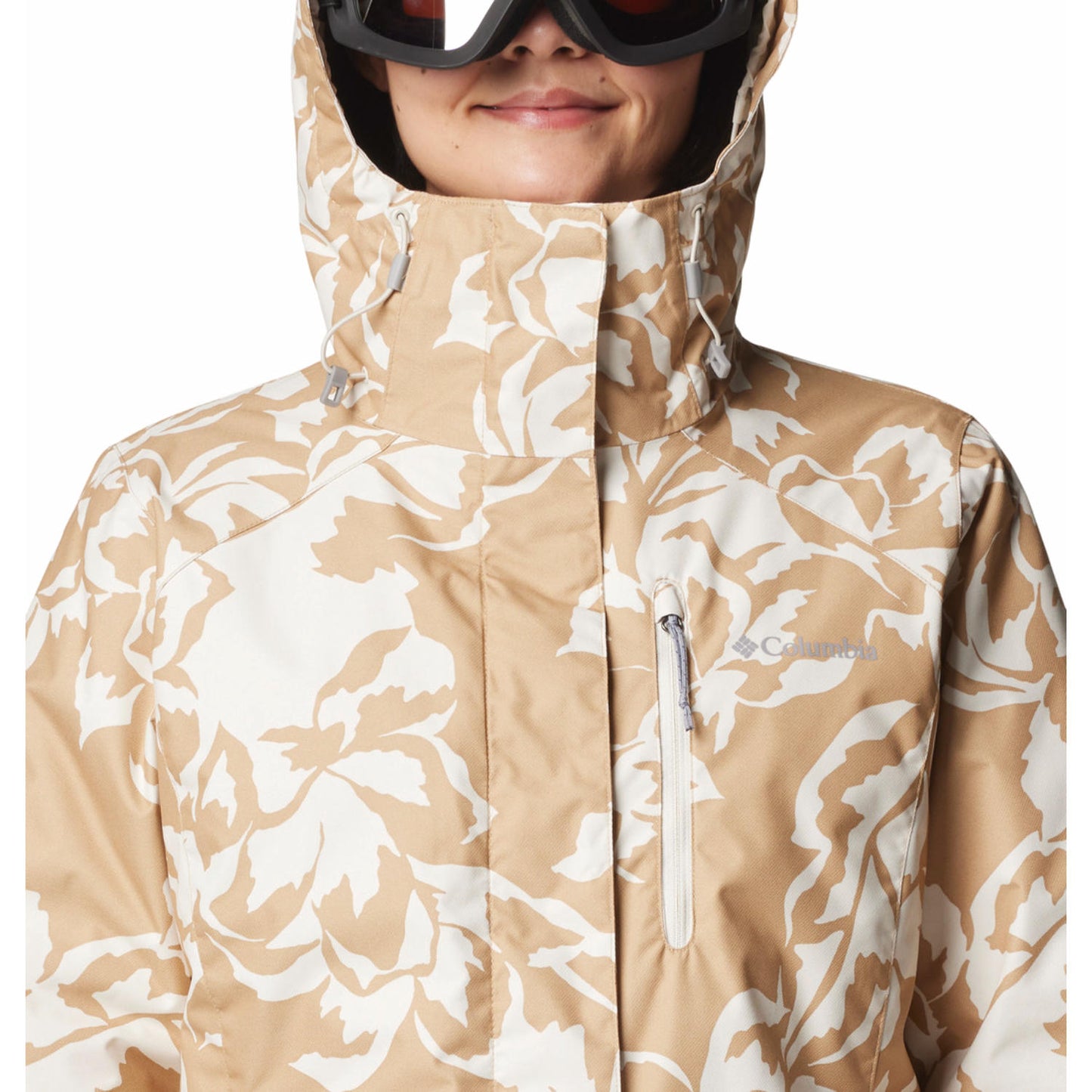 Columbia Women Brown Omni-Heat Reflective Whirlibird V Printed Hooded Interchange Jacket