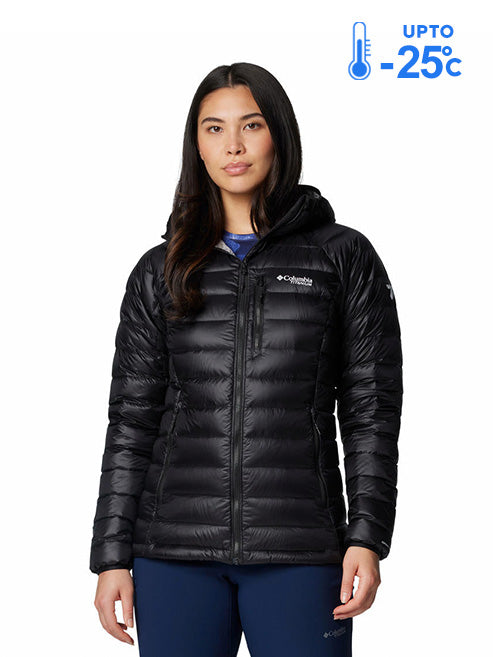 Columbia Women Black Omni-Heat Arctic Arctic Crest Hooded Down Jacket