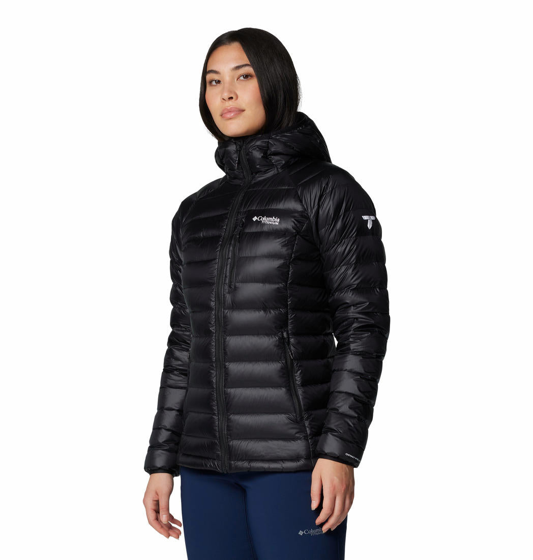 Columbia Womens Black Arctic Crest Down Hooded Jacket