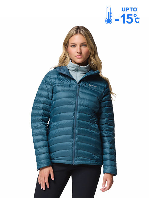 Columbia Women Blue Omni-Shield Corelite Hooded Down Jacket