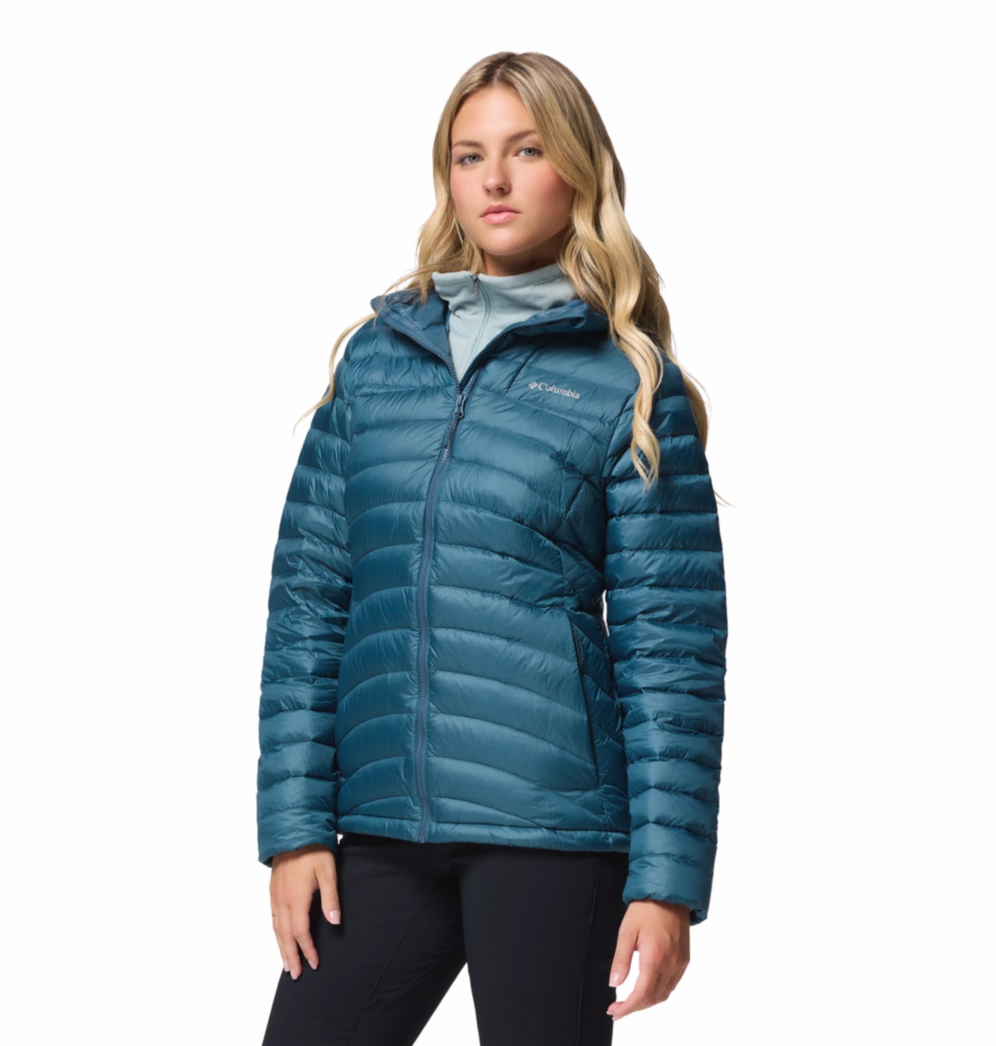 Columbia Women Blue Omni-Shield Corelite Hooded Down Jacket