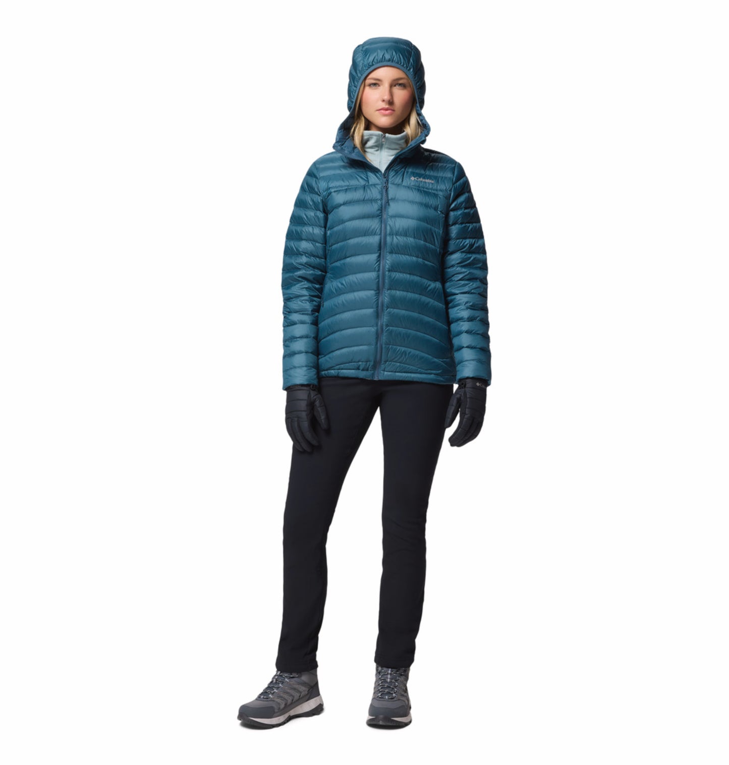 Columbia Women Blue Omni-Shield Corelite Hooded Down Jacket