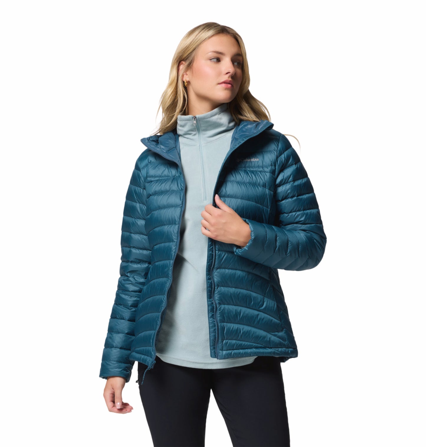 Columbia Women Blue Omni-Shield Corelite Hooded Down Jacket