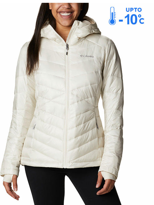 Columbia Women White Omni-Heat Inifnity Joy Peak Hooded Down Jacket