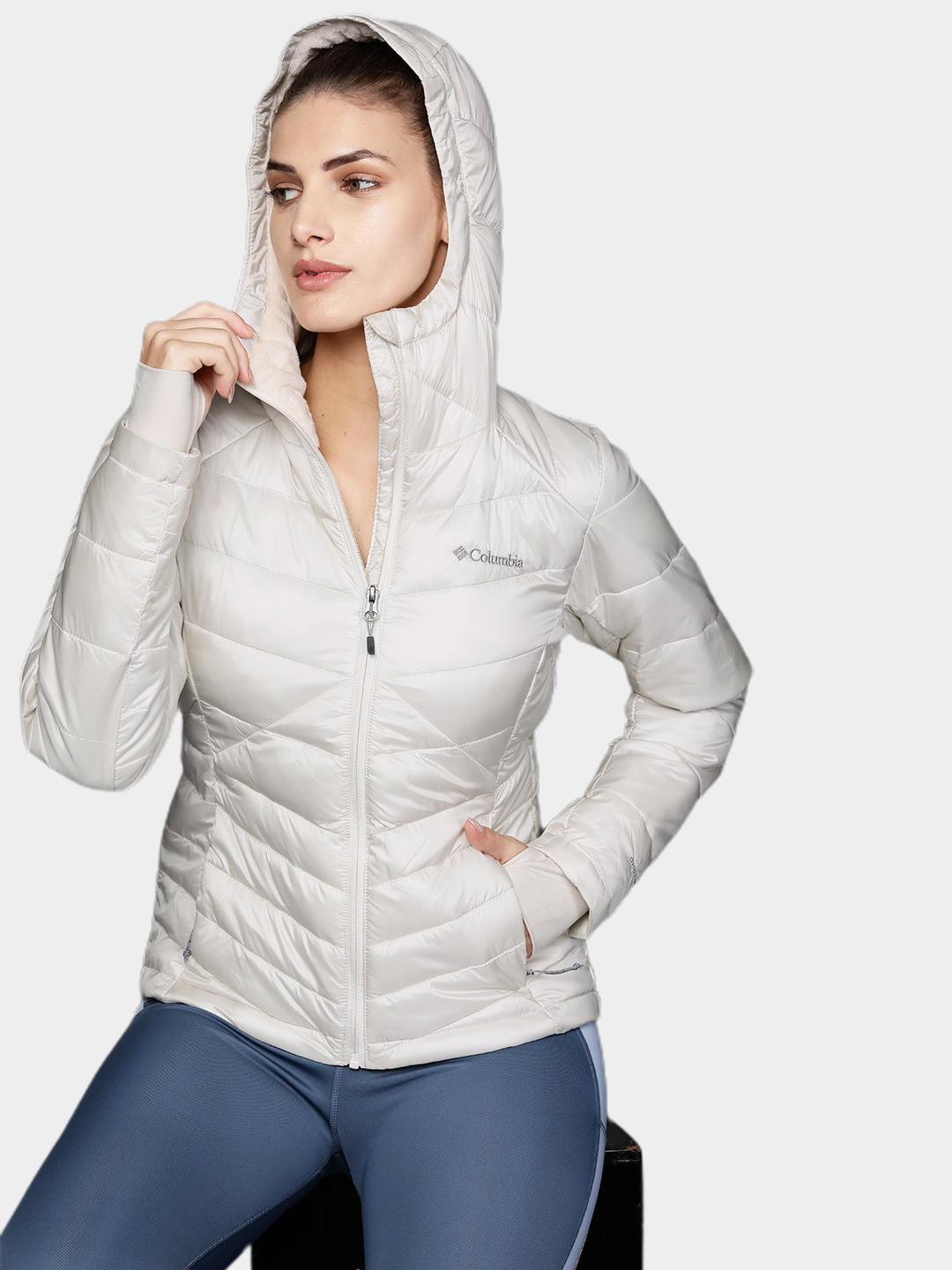 Columbia Women White Joy Peak Hooded Jacket