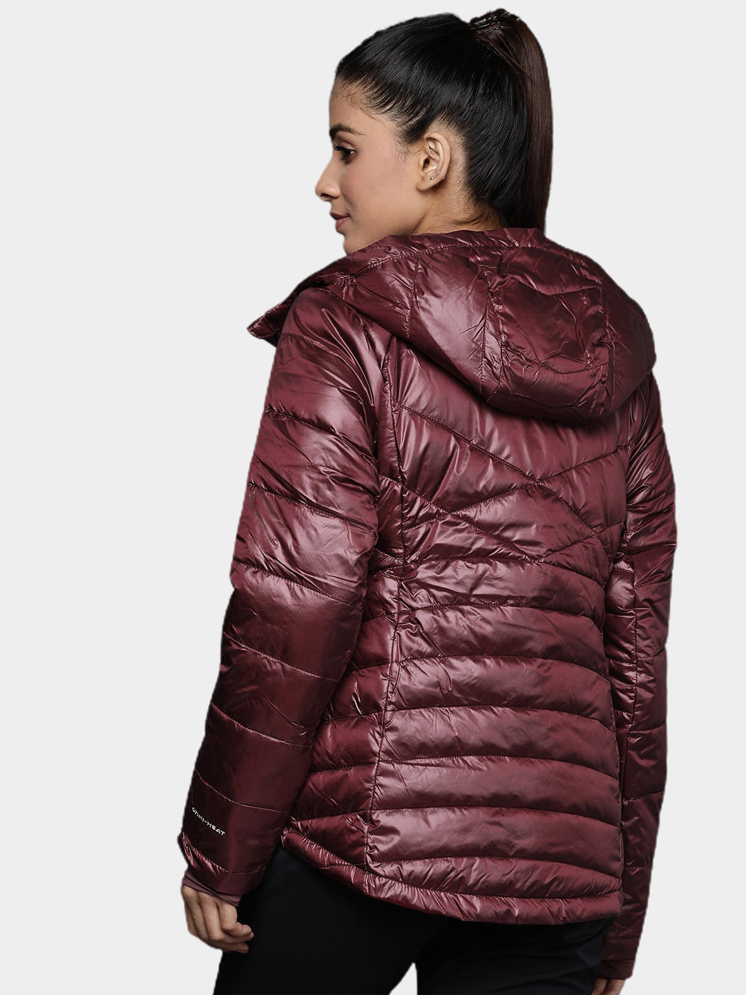 Columbia Women Maroon Joy Peak Hooded Jacket