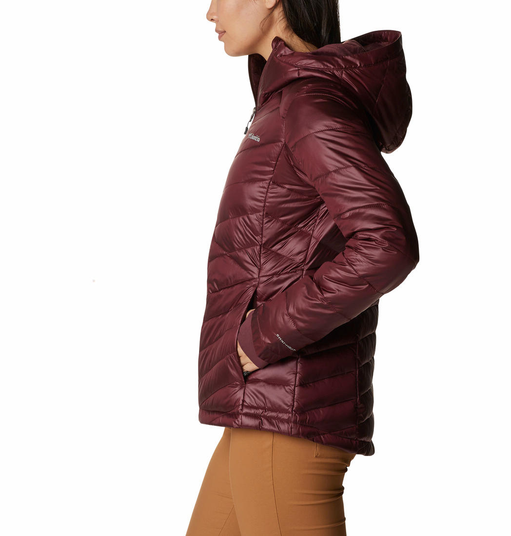 Columbia Women Maroon Joy Peak Hooded Jacket