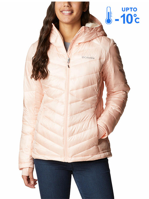 Columbia Women Peach Omni-Heat Inifnity Joy Peak Hooded Down Jacket