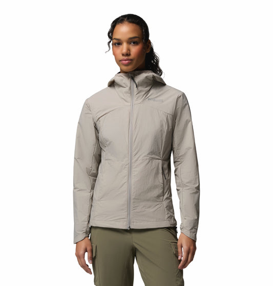 Columbia Women Light Grey Omni-Shade Loop Trail III Windbreaker Jacket